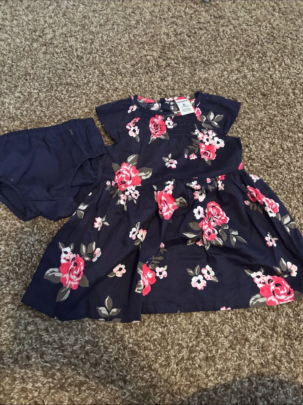 Baby Girls Mixed Romper & Dress Bundle - Pink, White, Navy Floral - Picture 8 of 11